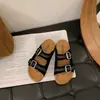 Pantuflas Birkenstock para Mujer 2026 Primavera Nuevo Estilo Doble Hebilla Suela Gruesa Deslizables para Uso en Exteriores Antideslizantes Cómodas Sandalias Casuales
