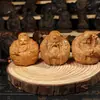 5.5cm Ciprés de Taihang Sólido Adornos de Fortuna, Longevidad y Tres Estrellas para Personas Mayores para Celebrar Sus Cumpleaños, Estatuas del Dios de la Riqueza y la Longevidad, Artesanías