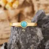 Anillo de Plata de Ley S925 para Mujer con Jaspe de Piedra Preciosa Natural, Granate Rojo del Sur, Ópalo, Turquesa Incrustado con Piedras Preciosas de Colores Anillo Normcore para el Dedo Índice