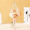 Envío Gratis con Tapa, Tarro de Vidrio Transparente de Estilo Europeo de Moda, Recipiente para Dulces, Azucarero, Botella de Almacenamiento, Linda Decoración Creativa para Bodas