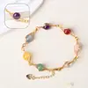 Pulseira de cristal natural com ágata vermelha e turquesa envolvidas em ouro, pulseira de cristal artesanal original, simples e da moda