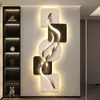 Quadros decorativos com iluminação LED transfronteiriços, estilo luxo leve, adequados para hall de entrada, corredor e passagem, criando uma atmosfera sofisticada e elegante, design minimalista