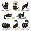 Lindas Pegatinas de Tela de Animales de Dibujos Animados Parches Bordados Gato Negro Accesorios Accesorios para Ropa Listos para Usar Parches Autoadhesivos para Planchar