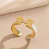 Anillo Exquisito Super Brillante de Circonita para Niñas, Lujo Accesible y Anillo de Apertura Ajustable de Gama Alta, Baño de Oro Real Simple