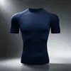 Camiseta Deportiva de Manga Corta para Hombre Ajustada de Secado Rápido Talla Europea Popular Comercio Exterior Transfronterizo Personalizada Top Deportivo para Correr Entrenamiento Fitness