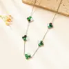 Collar de Acero de Titanio con Trébol de Cuatro Hojas Más Vendido Transfronterizo para Mujer, Cadena para Clavícula con un Toque de Lujo Ligero y de Moda, Collar de Acero Inoxidable con Diseño de Nicho