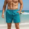 Shorts de Playa para Hombre de Verano, Venta Caliente Europea y Americana, Casual, Holgado, Color Sólido, Estampado 3D, Transpirable, de Secado Rápido