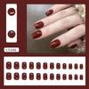 Simples Cor Sólida Ankora Vermelho All-match Moda Menina Branco Usar Armadura Curto Unha Patch 24 Peças