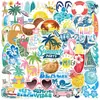 50 pegatinas de graffiti para surf de playa de verano, frescas y sencillas, pegatinas de graffiti removibles para decoración exterior de coche