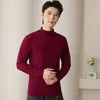 Camiseta Base Gruesa de Polar para Otoño e Invierno, Cuello Alto Medio, Unisex, Canalé Grueso, Adelgazante, Cálida, Corte Ajustado, Estilo Versátil