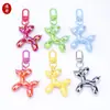 Llavero Perro Globo Colorido Mini Acero Inoxidable Animal de Dibujos Animados Accesorios Pintados Figura Adorno Colgante Pequeño