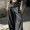 Pantalones de traje rectos casuales de pierna ancha de cintura alta para mujer, nuevo diseño de principios de otoño, con efecto de caída, corte curvo adelgazante