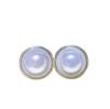 Accesorios para Aretes DIY Perla Jade Base Vacía Nácar Natural Redondo Plata S925 Aguja Plateada Base Vacía Aretes DIY