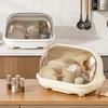 Estante de Secado para Fregadero de Cocina para Uso Doméstico, Estante Grande para Tazones, Estante de Almacenamiento de Vajilla, Organizador de Platos y Tazones, Caja de Almacenamiento para Tazones y Palillos, Gabinete de Tazones con Tapa abatible
