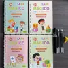 Pegatinas de práctica de caligrafía portuguesa transfronterizas para niños, cuadernillo de surcos, cuadernillo mágico de práctica de caligrafía, pegatinas de práctica de caligrafía portuguesa