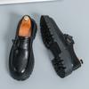 Nuevos Mocasines Casuales de Talla Grande con Suela Gruesa para Aumentar la Altura, Estilo Británico, Zapatos Monk de Punta Grande, Zapatos de Negocios para Hombre de Cuero Transfronterizo