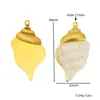 Aço Inoxidável Banhado a Ouro 18K, Incrustado com Pedra Natural, Concha, Pequeno Elefante, Pingente em Formato de Coração, Colar DIY, Pulseira, Acessórios de Joalheria