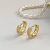 2025 nuevos pendientes de círculo con pedrería de Corea del Sur pendientes diseño de hebilla de oreja de temperamento femenino joyería de oreja de alta gama venta al por mayor