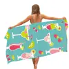 Toallas de Baño Transfronterizas, Toallas tipo Chal de Playa Absorbentes y de Secado Rápido, Toallas de Playa Impresas Digitalmente, Toallas Grandes Personalizadas, Venta al por Mayor de Fábrica