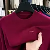 Suéter de punto grueso, peso pesado, cuello redondo, anti-pilling, calibre 16, para hombre, Otoño Invierno, nuevo, informal, suéter de punto, color sólido, capa interior