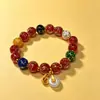 Pulsera Esmaltada Ceniza de Incienso para Mujer, Multi-Tesoro, Bestia Dorada, Cuentas de la Suerte, Zona Escénica, Adornos Culturales Creativos, Venta al por Mayor