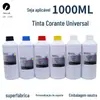 Tinta corante universal recarregável de 1000ml adequada para impressoras jato de tinta Epson, Brother, HP e Canon