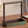 Soporte clásico de madera maciza estilo chino para pinceles, estante colgante para pinceles, estante de almacenamiento multifuncional, reposa pinceles