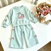 Conjunto de Sudadera para Niña de Comercio Exterior 2026 Primavera Nuevo de Moda Lindo Sudadera con Lazo y Pantalón de Chándal Conjunto Casual de Dos Piezas