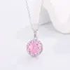 Pingente de Colar Octogonal Rosa Millennium Corte Rosa Paraíba com Diamante de Alto Carbono, Brincos de Diamante Coloridos, Anel de Diamante Amarelo para Mulheres
