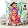 Manta de Sofá de Oficina Temática de Caza de Grupo Femenino de Kpop, Manta Estampada de Franela, Manta para Siesta de Mercancía Transfronteriza, Manta Cubierta