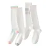 Meias de Compressão Esportivas de Verão para Mulheres, Meias Finas de Compressão para Panturrilha, Malha Respirável, Meias Brancas para Caminhada, Badminton, Tênis, Fitness