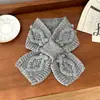 Bufanda Pequeña Tejida a Crochet Hecha a Mano con Textura para Mujer en Otoño e Invierno Protección Corta para el Cuello Bufanda Cruzada Estilo Coreano Bufanda Pequeña Cálida de Moda