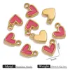 Acero Inoxidable Goteo de Aceite Pequeño Colgante de Amor DIY Colgante Pequeño para Teléfono Móvil Accesorios de Joyería Pulsera de Corazón de Melocotón Colgante para Pendientes Lote