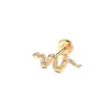 Aretes de Acero Inoxidable con Forma de Serpiente de Venta Caliente Transfronteriza, Piercings para Labio de Grado Médico, Piercings para Cartílago de la Oreja, Joyería para Piercings Corporales con Barra de 1.0mm
