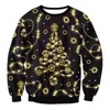 Sudadera de Cuello Redondo Estilo Pareja Exportación Transfronteriza Europea y Americana Top Navideño de Manga Larga Impreso en 3D Fábrica de Origen