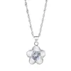 Versión coreana de collar con colgante de ciruela plateado joyería de moda para mujer colgante de ciruela con diamante grande ventas directas de fábrica