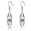 Pendientes de Ojo de Gato Moonlight para Moda Amazon Transfronteriza Pendientes de Cristal de Diamante de Vidrio Forma de Gota Pendientes de Clip para Oreja de Cristal de Imitación