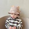 Sombrero para niños, sombrero para el sol para bebés, lindo sombrero de lavabo ajustable con estampado de oso, sombrero de pescador para viajes a prueba de sol para niños y niñas