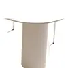 Juego de mesa y sillas para uso doméstico, para espacios pequeños, color crema, estilo columna romana, moderno y minimalista, semicircular, con tablero de losa de roca y diseño en forma de oruga