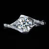 Anel de diamante Mosan simples em prata de lei s925 feminino transfronteiriço ao vivo luxo anel de temperamento de moissanita atacado