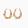 Moda Retro Europea y Americana Exagerados Dorados de Bambú Personalizados de Mariposa con Diamantes Pendientes Elegantes de Gama Alta para Mujer Venta al por Mayor
