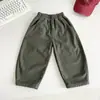 Valle del Viento 2026 Invierno Nuevo Estilo Coreano Versátil Mono Infantil de Terciopelo Pantalones de Pierna Ancha Engrosados para Niños Color Liso Pantalones Casuales
