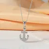 Acero de Titanio Ancla Cruz Marina Collar para Mujer Accesorios de Otoño e Invierno No se Desvanece Lujo Ligero Gama Alta Cadena para Clavícula Joyería