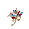 Broche de Flor de Taladro con Forma de Ojo Colorido de Industria Pesada Aleación Incrustada Broche de Lazo de Pedrería Corsage para Traje Abrigo Chal