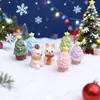 Yqt Mini Cena Natal Pequeno Animal Resina DIY Acessórios Enfeites de Mesa Árvore de Natal Mini Comida Conjunto de Brinquedos