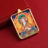 Pingente Thangka de Aço Titânio Pintado à Mão Puro Oito Guardiões Nepal Xizang Colar Thangka Caixa Gawu Ouro Não Cai