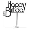 Feliz aniversário cartão plástico imitação acrílico feliz aniversário decoração de festa de aniversário plugável
