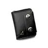 Portatarjetas Plegable Antidesmagnetización Nuevo para Hombre Billetera de Doble Botón Bolso de Almacenamiento de Tarjetas y Monedas de Gran Capacidad de Moda