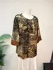 Nueva Blusa Nacional de Estilo Chino de Siete Mangas 2026 Otoño Nueva Llegada de Longitud Media Cuello Redondo Top de Lujo Ligero para Mujer
