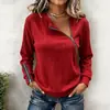 Pulôver com zíper gola redonda estilo urbano outono e inverno transfronteiriço europeu e americano Amazon, blusa feminina de manga comprida com corte solto